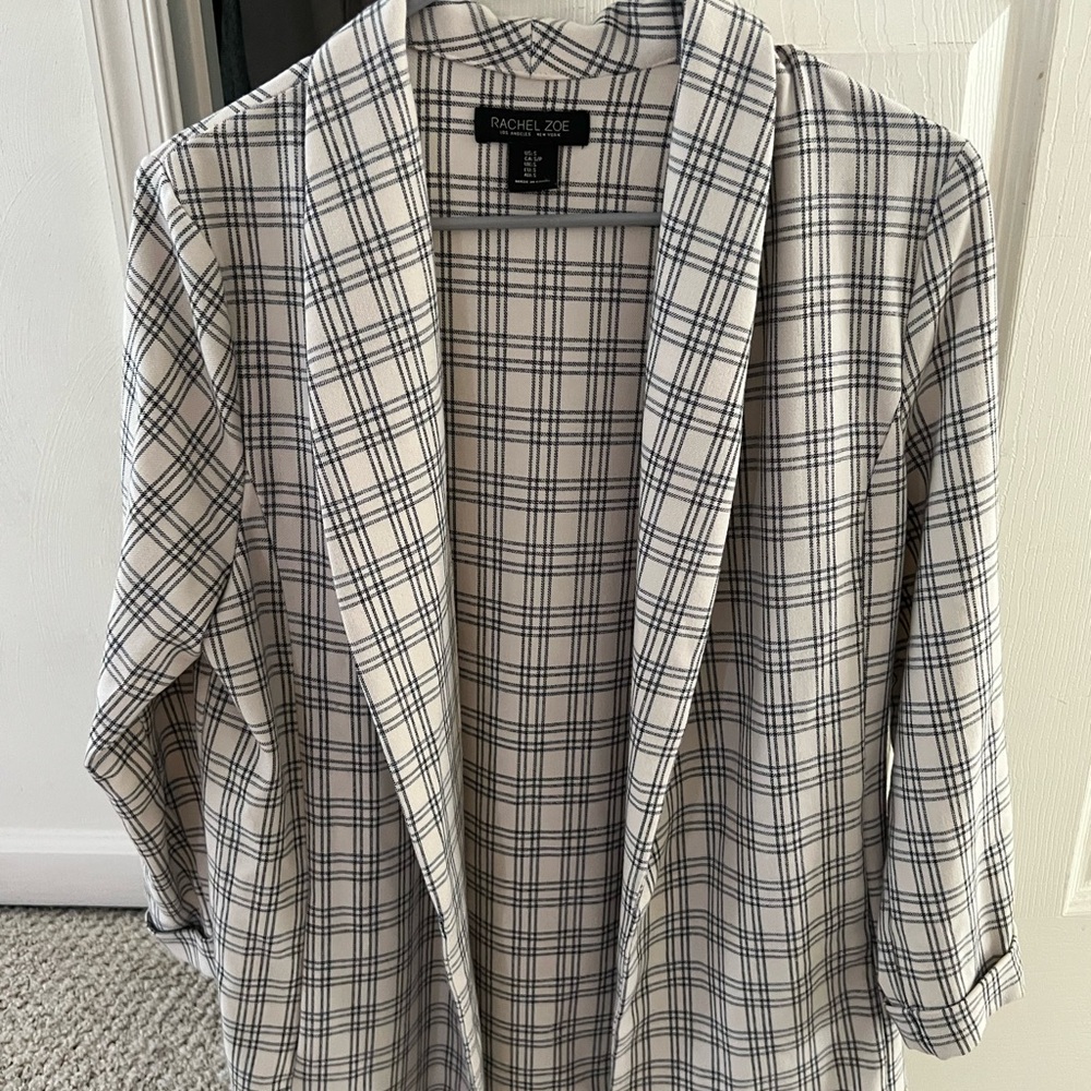 Rachel Zoe Women's Plaid Jacket - Black and White